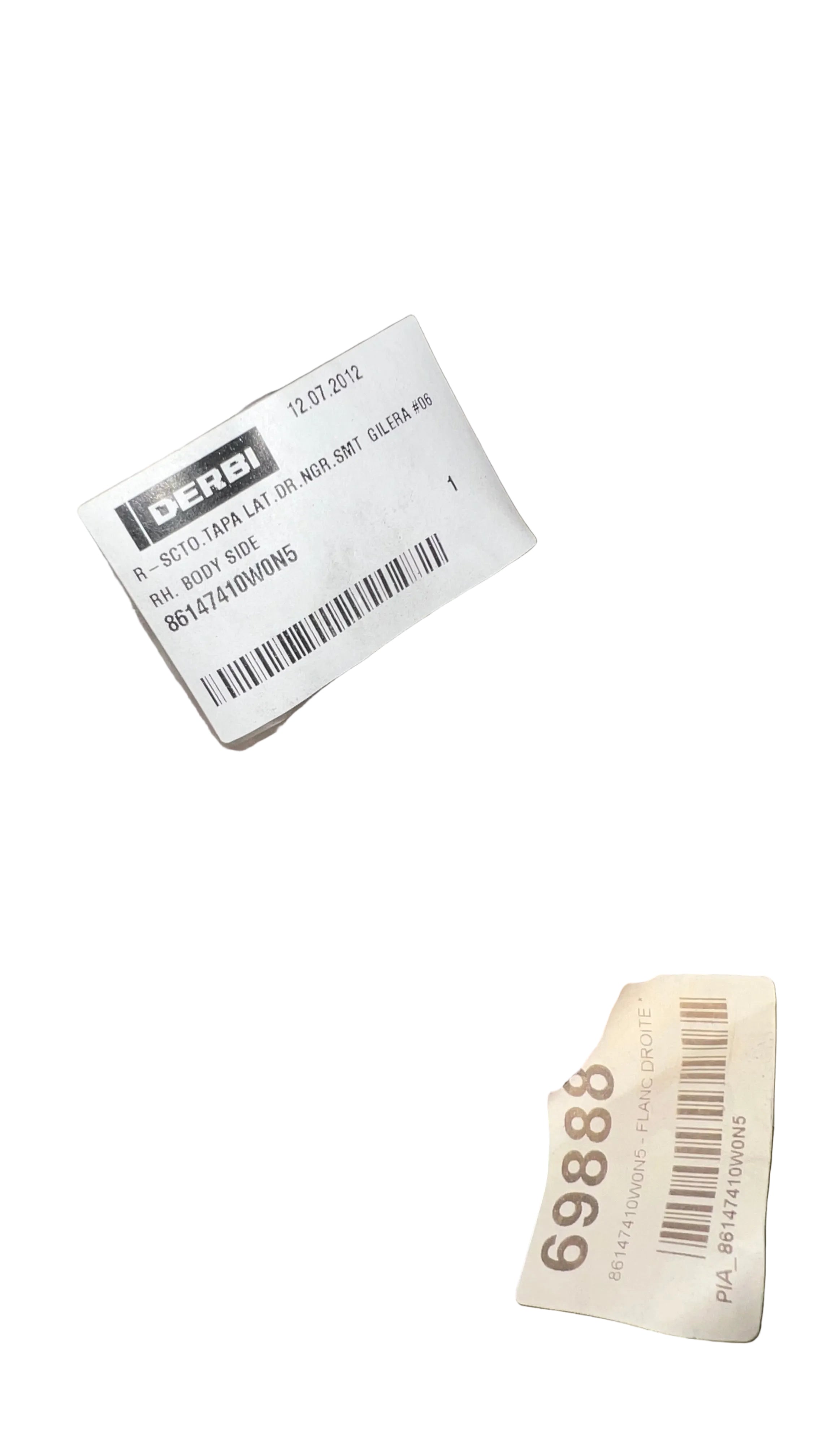 Carénage arrière gauche pour Gilera RCR/SMT 50, année modèle 2006-10 neuf