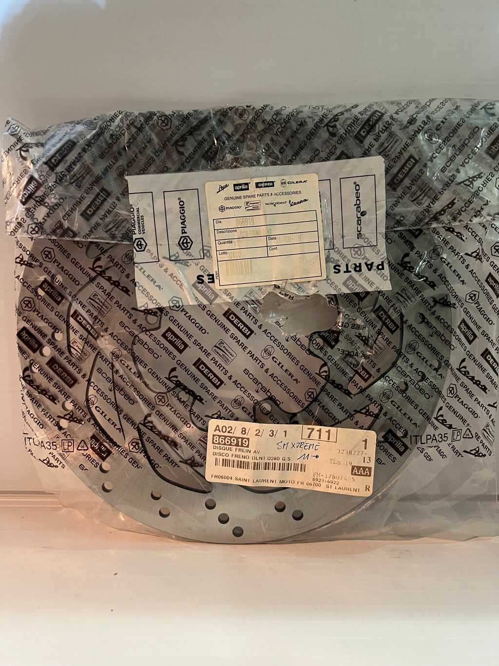 Disque frein avant original DERBI APRILIA GILERA PIAGGIO NEUF