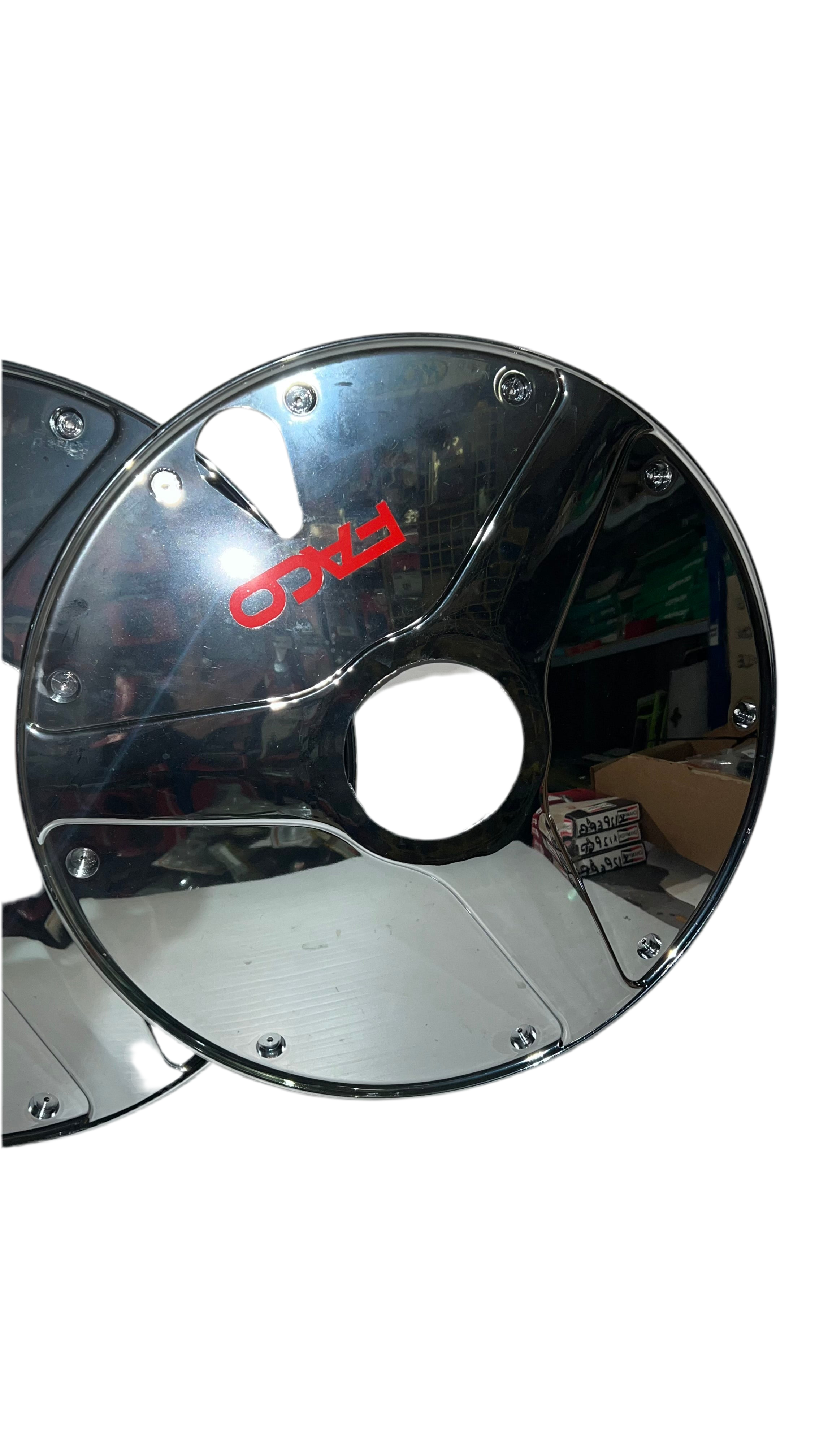 Flasques de jante arrière Peugeot 103 et MBK 51 FACO chromées neuf