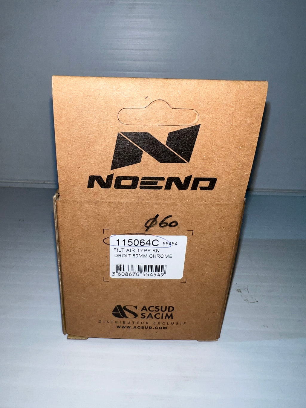 FILTRE À AIR V PARTS VINTAGE SÉRIES CONIQUE MANCHON DIAMÈTRE 60MM CHROMÉ