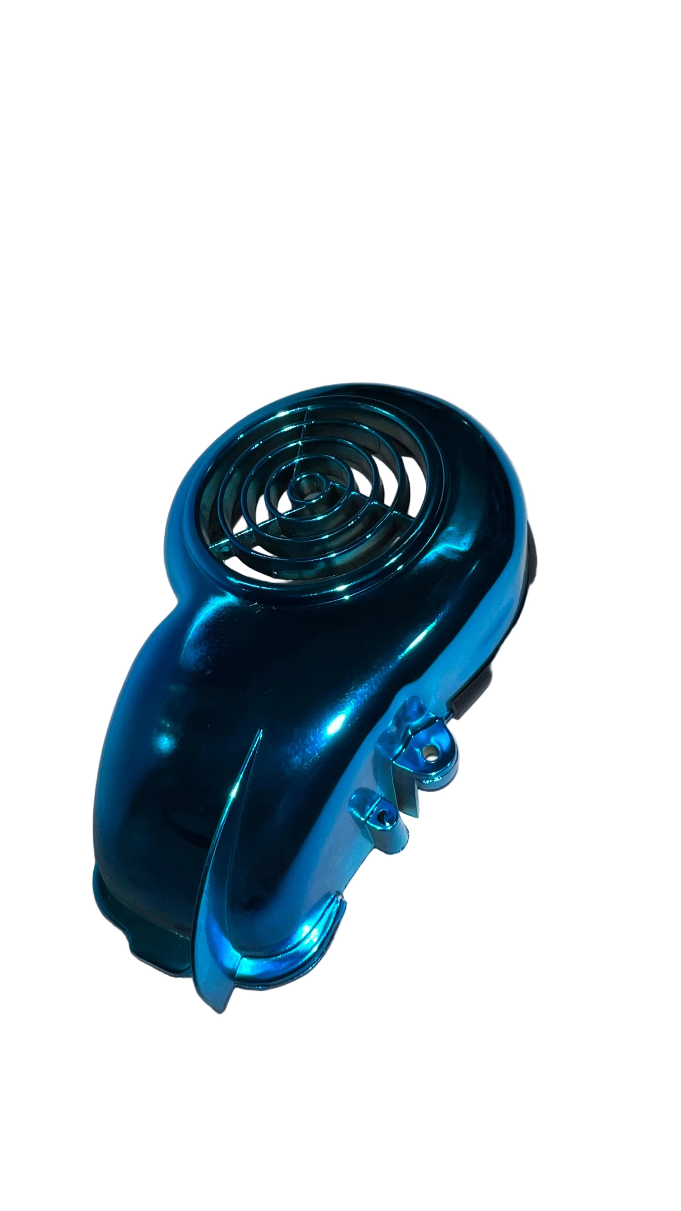 Cache de turbine d'air bleu anodisé Minarelli Horizontal AC ovetto flipper mach-g .. MBK YAMAHA neuf