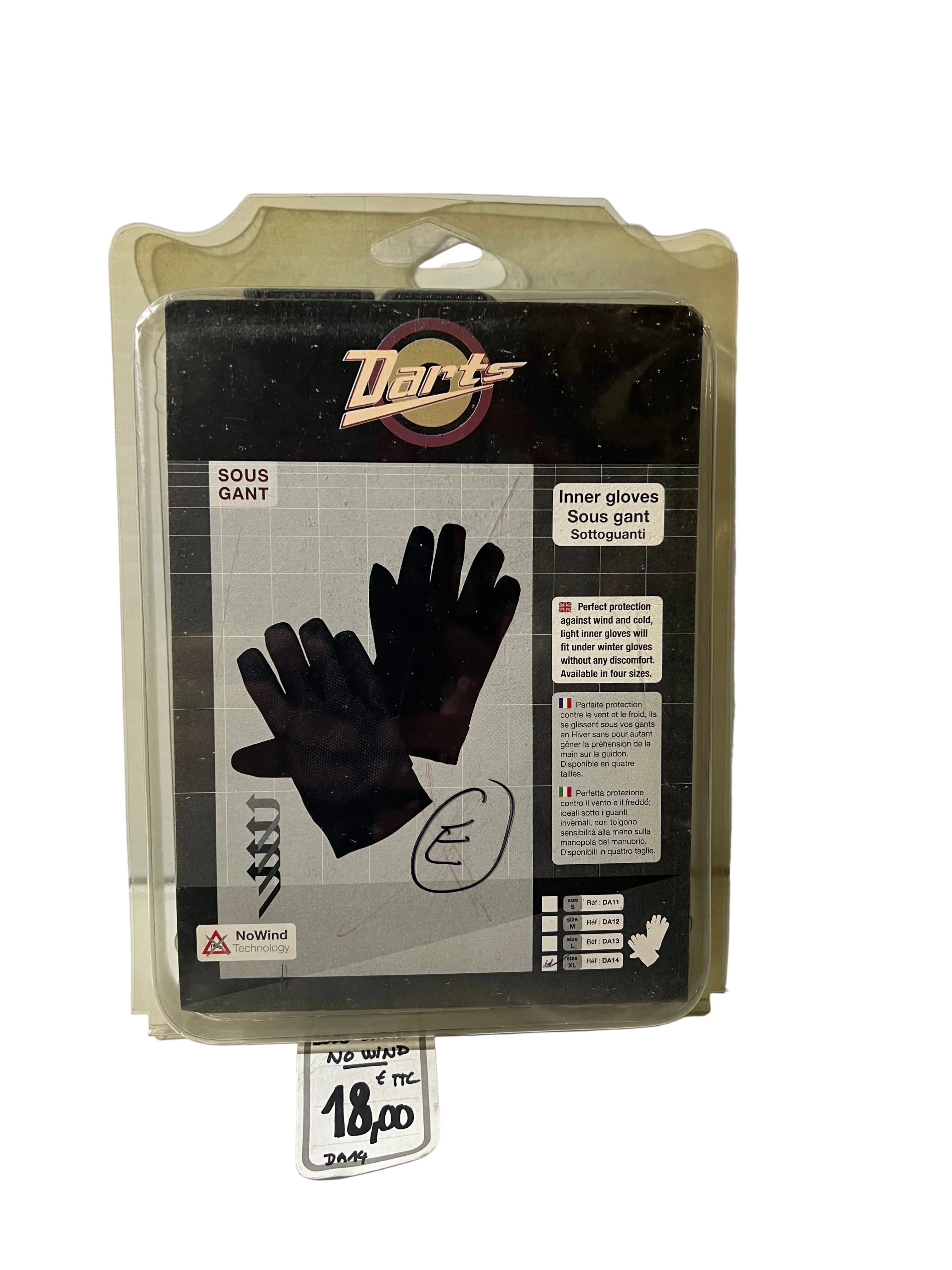 Sous-gants coupe-vent Darts – Neufs TAILLE XL