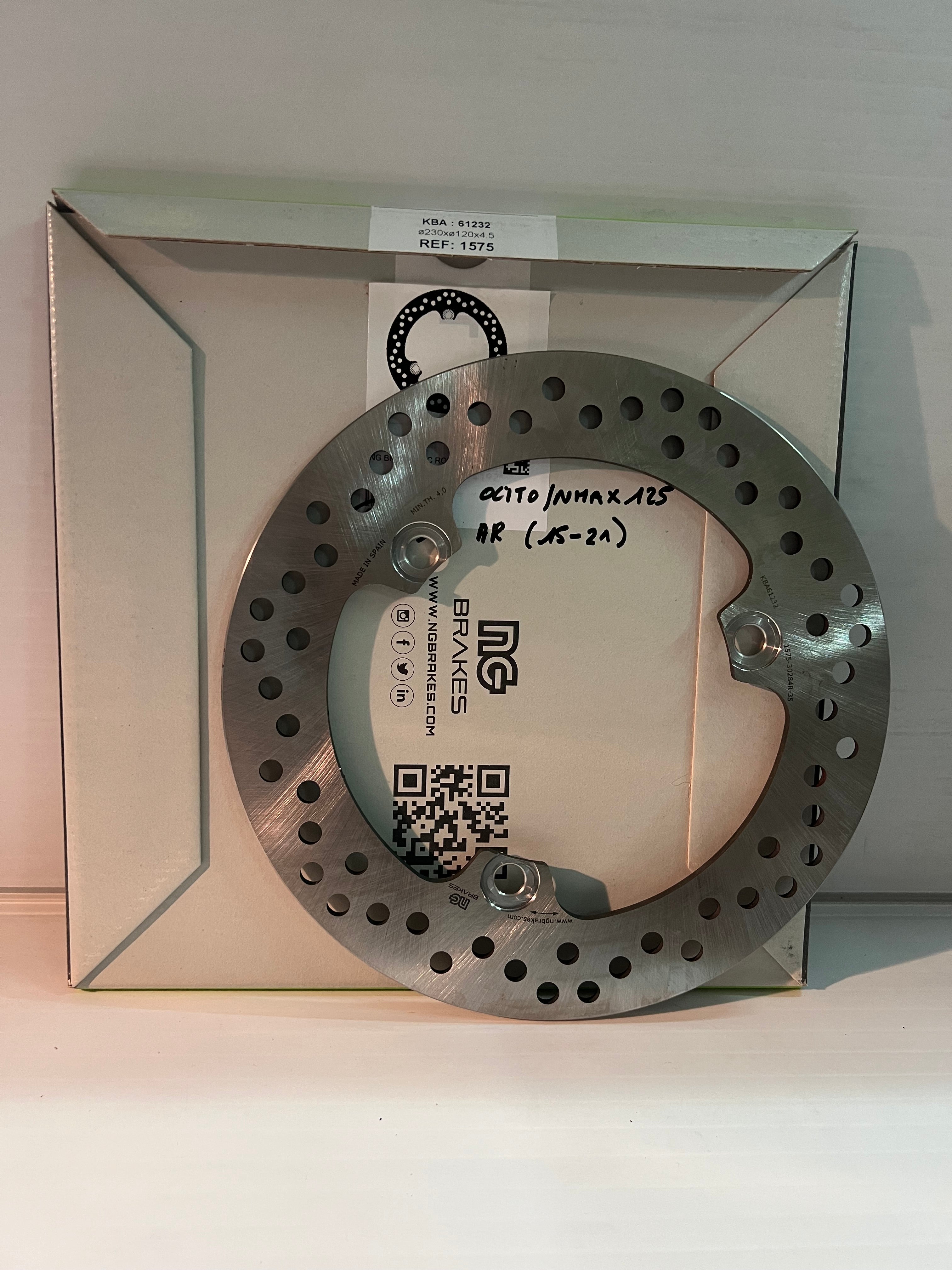 Disque de frein arrière Yamaha Nmax Ocito 125, 150... Ø230 mm NG Brakes