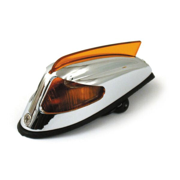 FEU DE GARDE-BOUE AVANT STYLE 1950-1957 - OEM 68425-88T - CHROME & LENTILLE AMBRE NEUF