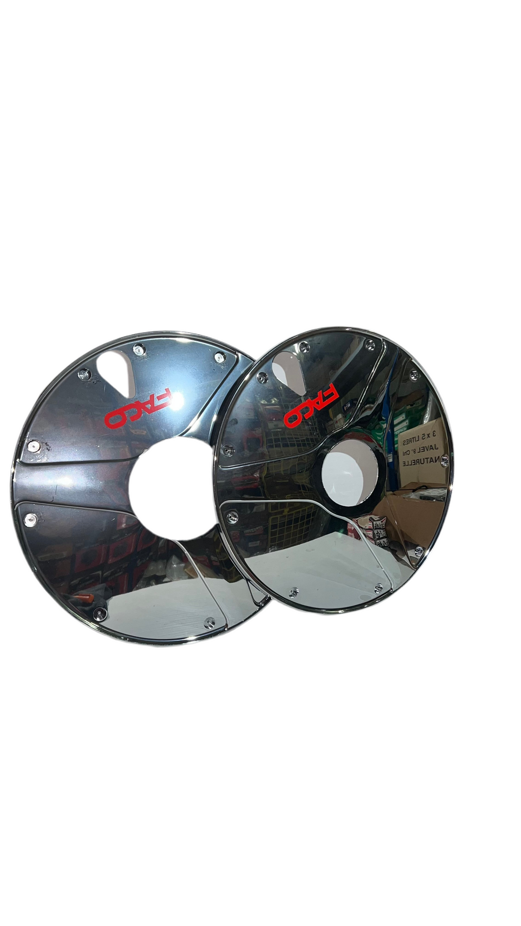 Flasques de jante arrière Peugeot 103 et MBK 51 FACO chromées neuf