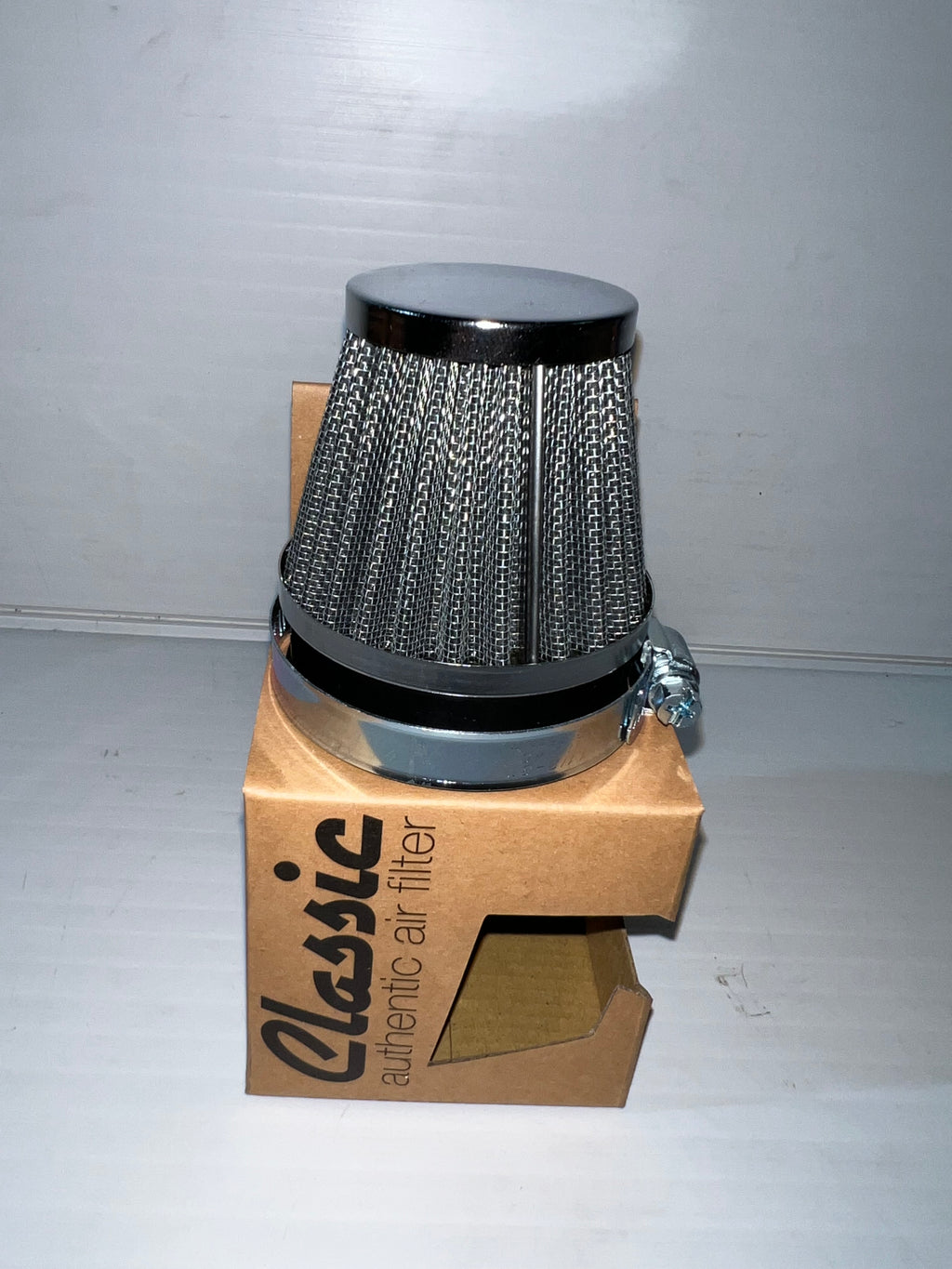 Filtre à air Noend classic type kn droit 50mm chrome