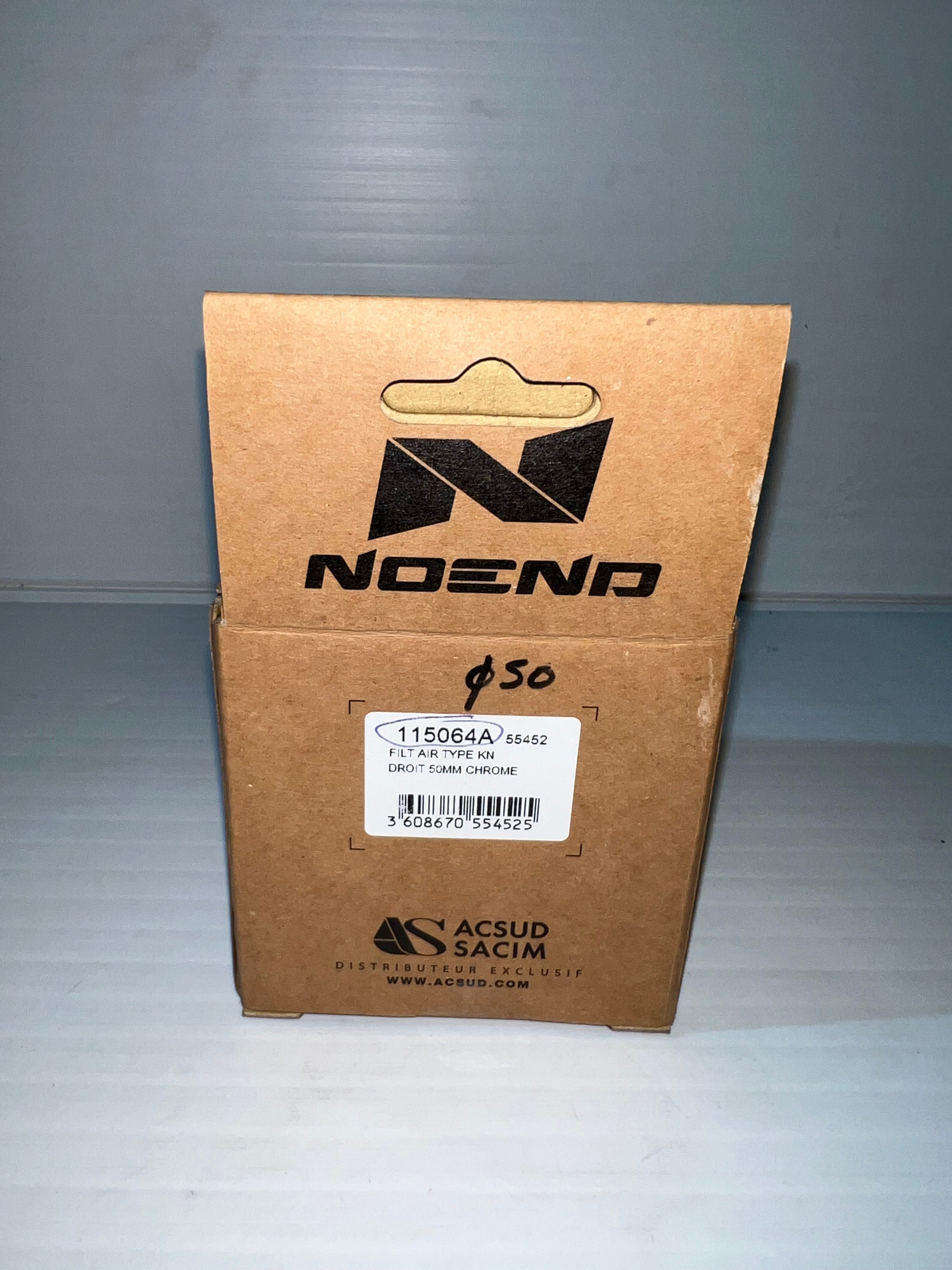 Filtre à air Noend classic type kn droit 50mm chrome