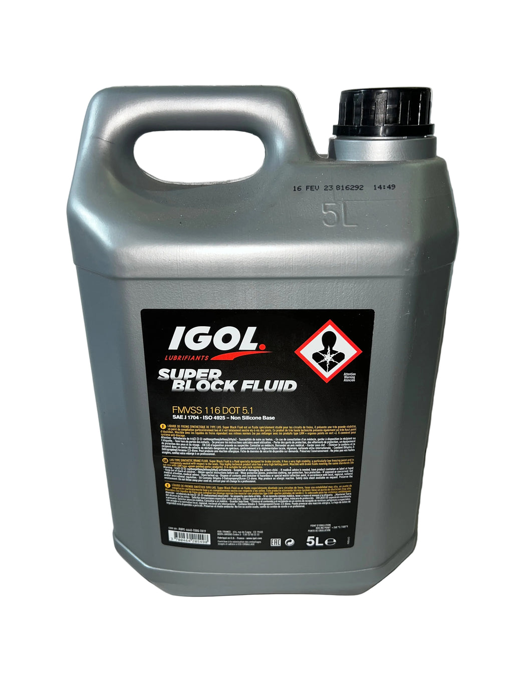 LIQUIDE FREIN IGOL DOT5.1 SUPER BLOCK FLUID 5 LITRES