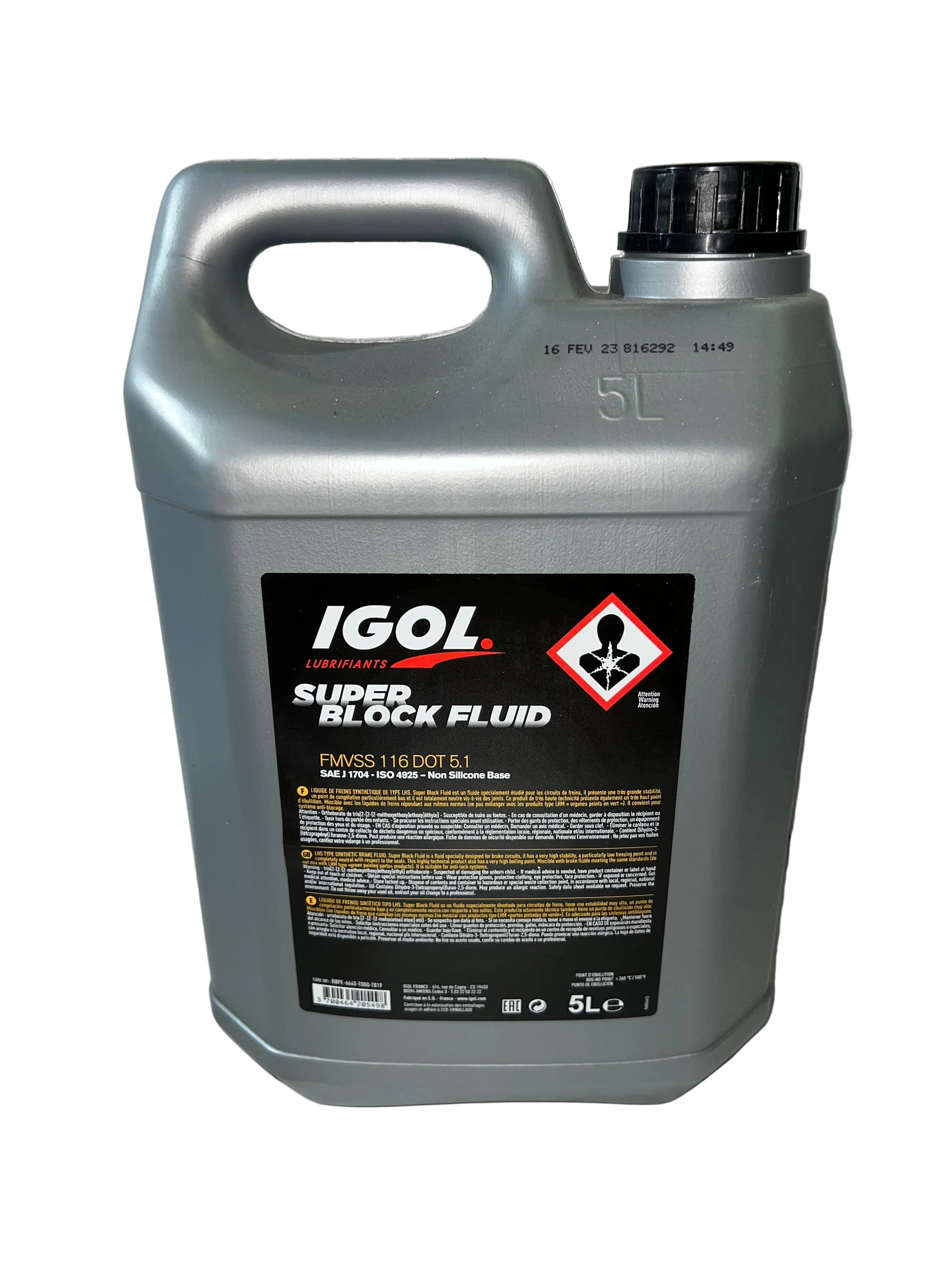 LIQUIDE FREIN IGOL DOT5.1 SUPER BLOCK FLUID 5 LITRES