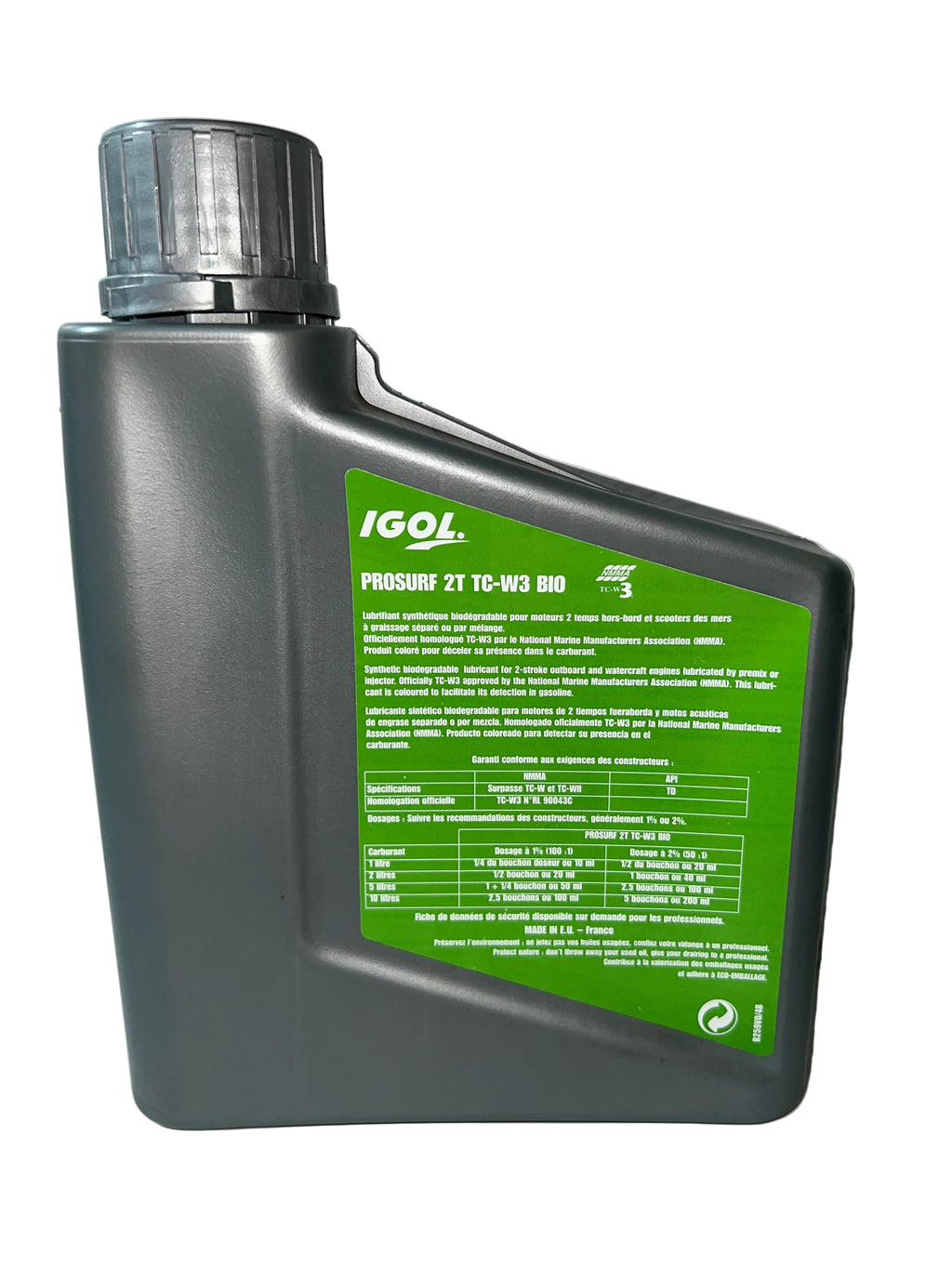 HUILE PROSURF 2T HORS-BORD TC-W3 BIO 1litre