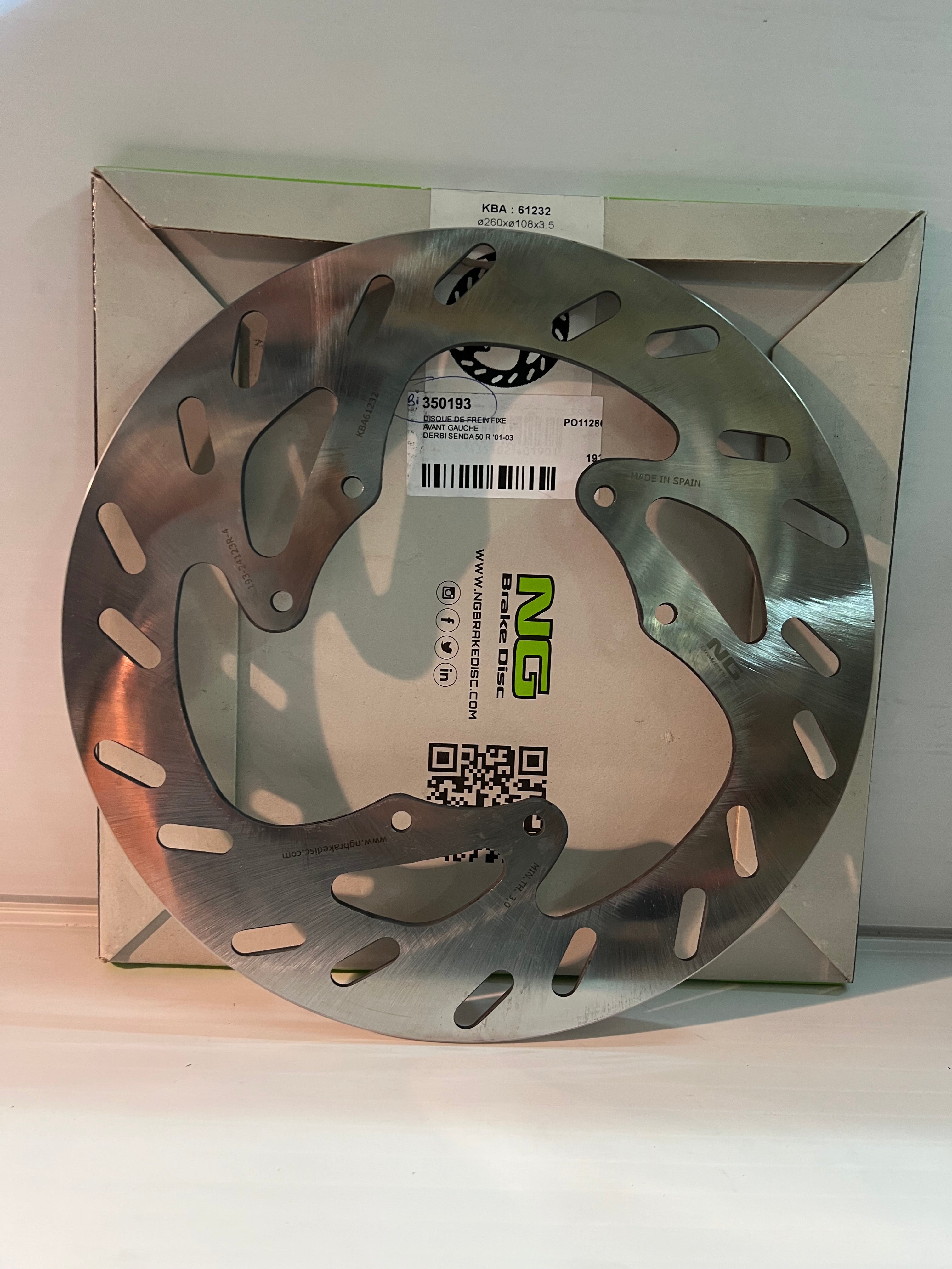 Disque de frein avant Derbi Senda (avant 2011), Rieju MRT, Sherco SM... Ø260 mm NG Brakes