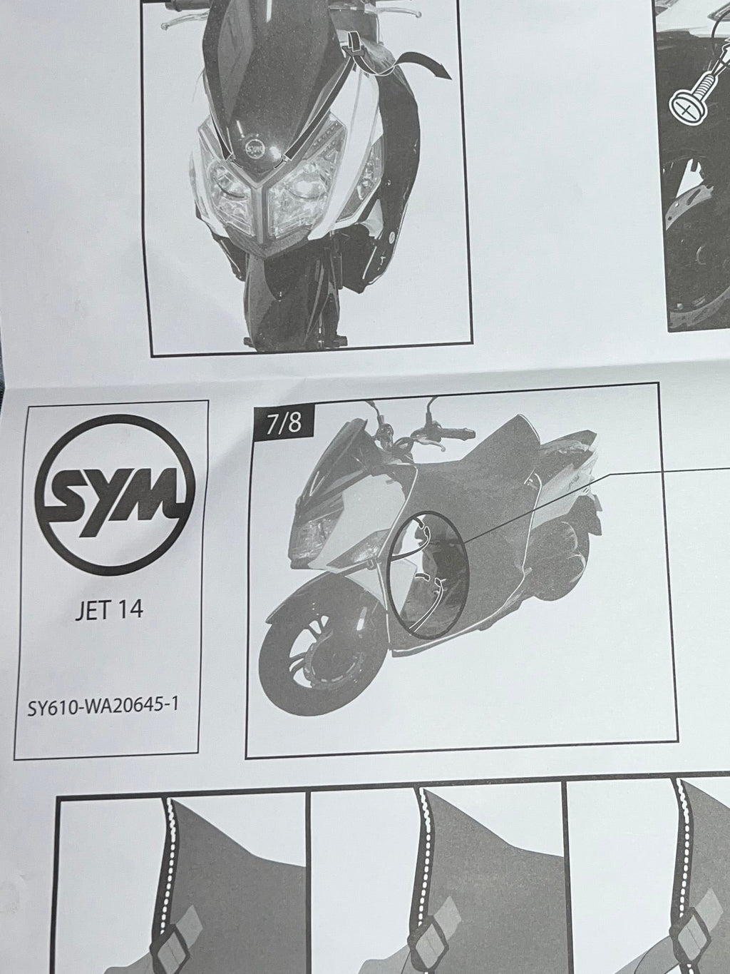 Tablier d’origine SYM Jet 14 (50 & 125 cc) – Protection pluie et froid