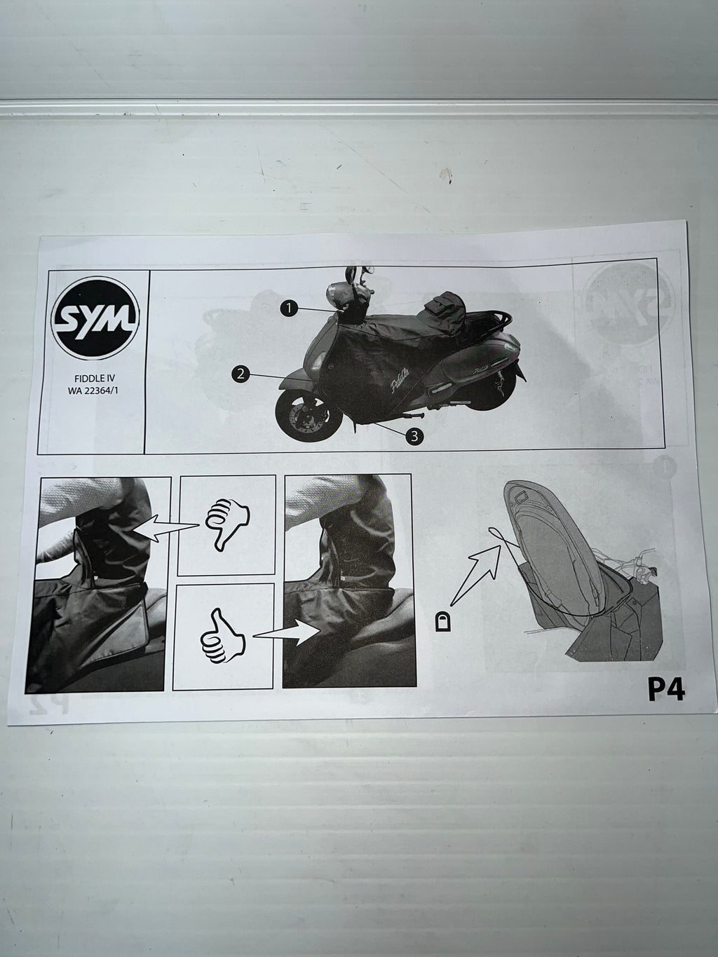 Tablier d’origine SYM Fiddle IV (50 / 125cc)