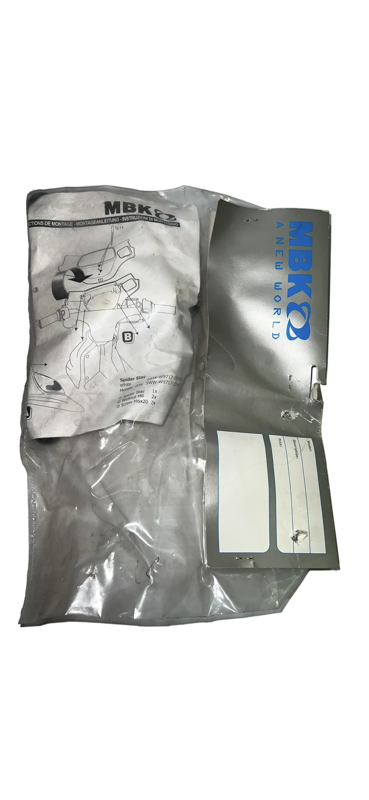 Araignée de carénage avant Booster/Bw's origine MBK/YAMAHA 2004→2017