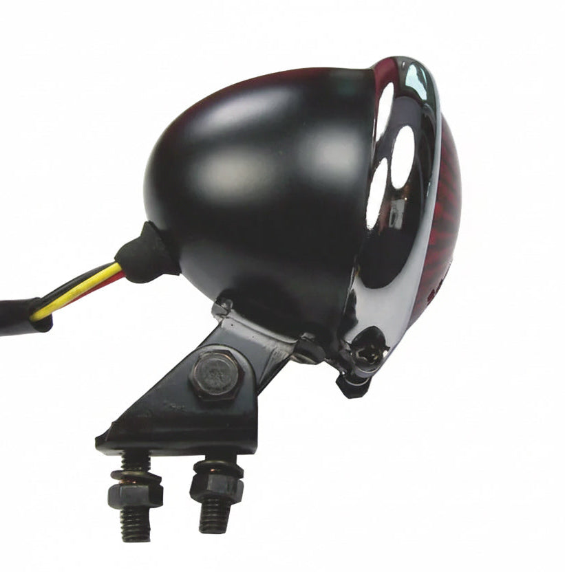 LED Feu arrière Bates Style noir avec anneau chromé neuf