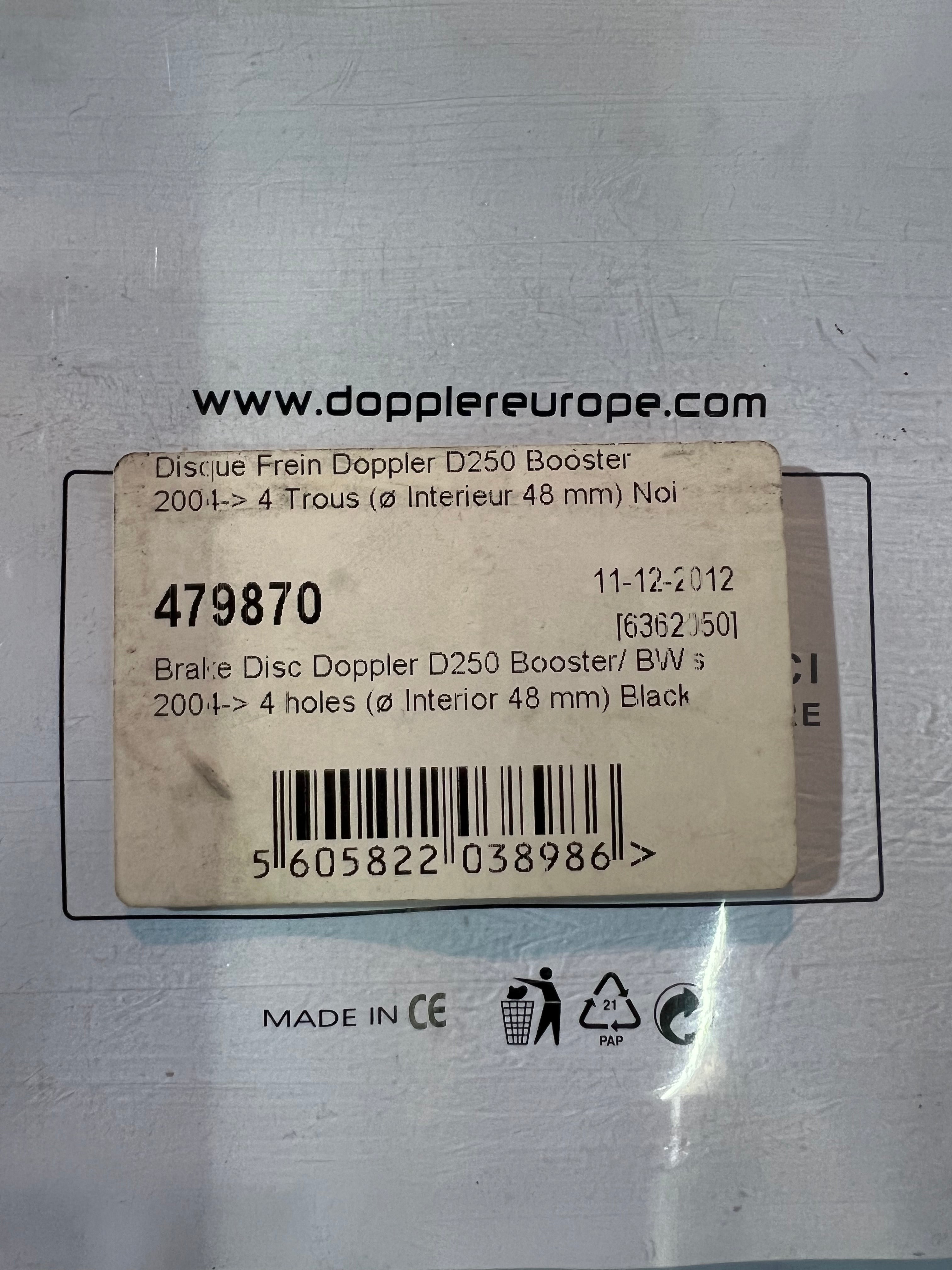 Disque de Frein Doppler D250 – Booster / BW’s (Ø intérieur 48 mm) – Noir