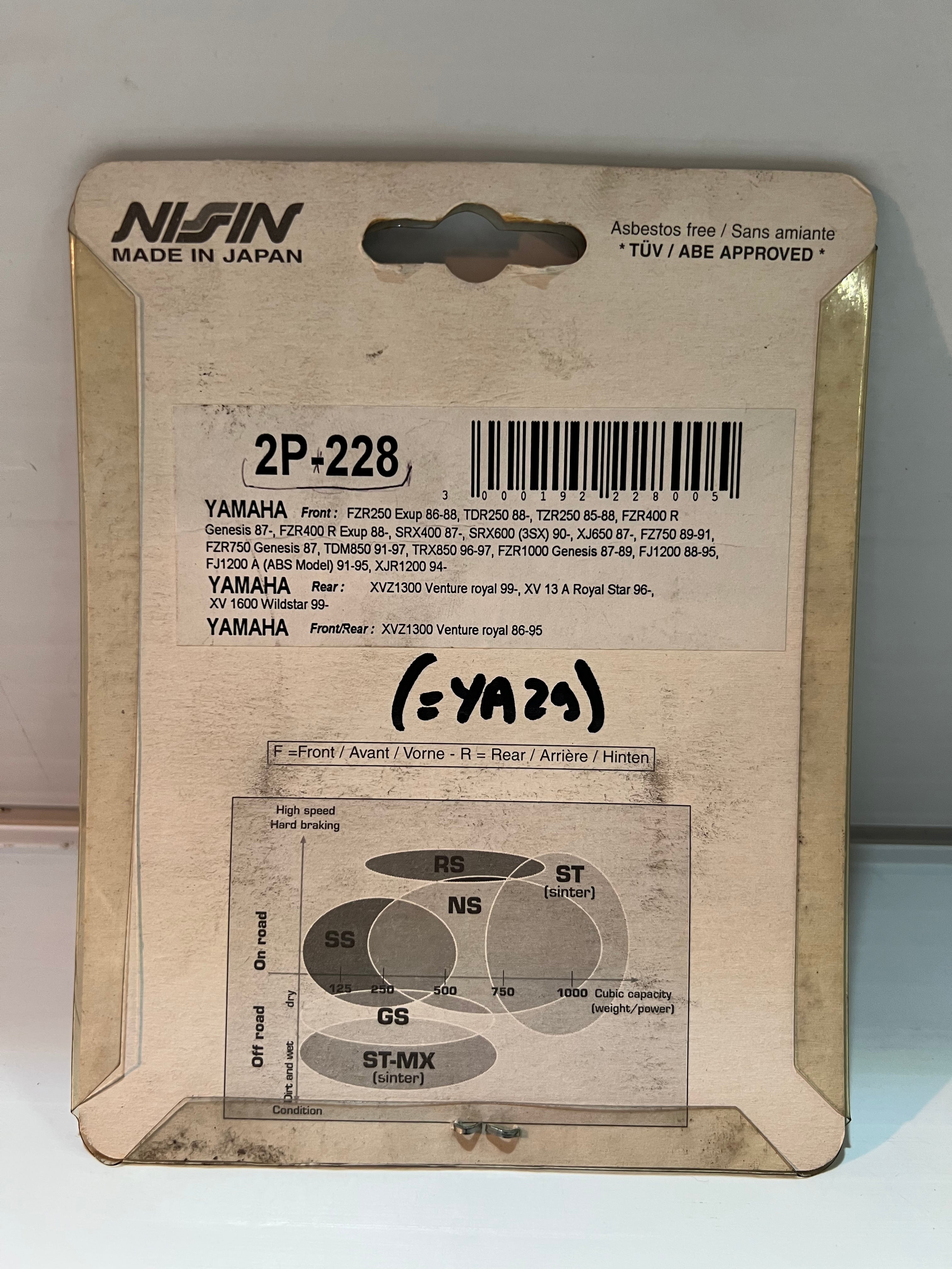 Plaquettes de frein NISSIN 2P-228